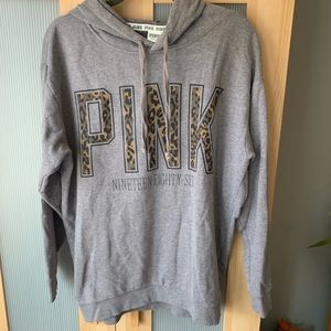 Victoria’s Secret Pink Leopard and Grey Hoodie